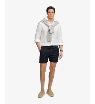 Superdry Krótkie spodenki Merchant Lino morskie