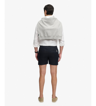 Superdry Krótkie spodenki Merchant Lino morskie
