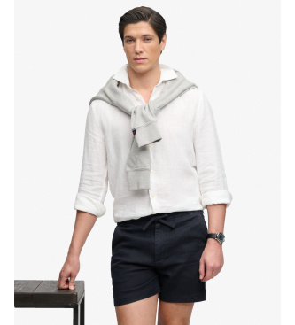 Superdry Krótkie spodenki Merchant Lino morskie