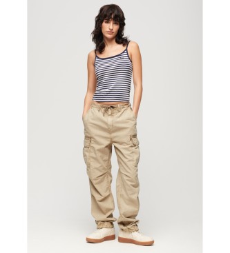 Superdry Pantalon cargo taille basse Para beige