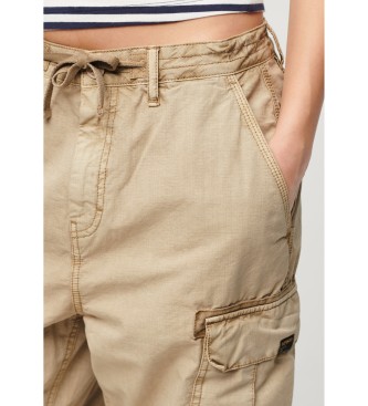 Superdry Pantalon cargo taille basse Para beige