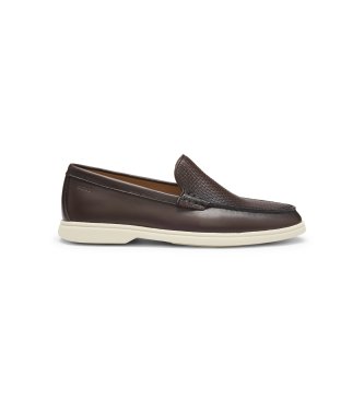 BOSS Sienne Loaf Lederslipper dunkelbraun