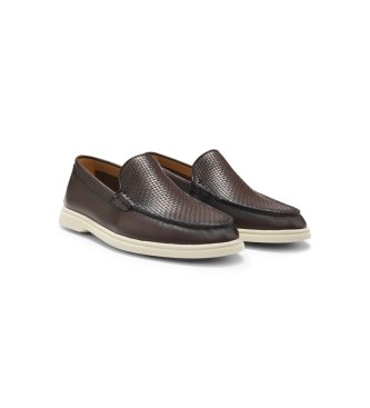 BOSS Sienne Loaf Lederslipper dunkelbraun
