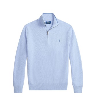Polo Ralph Lauren Maglione in maglia piqué e cotone blu