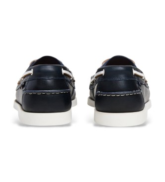 Hackett London Deck One Navy Leather Moccasins