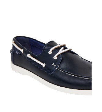 Hackett London Deck One Navy Leather Moccasins