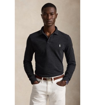 Polo Ralph Lauren Polo de piqué Slim Fit de manga larga negro