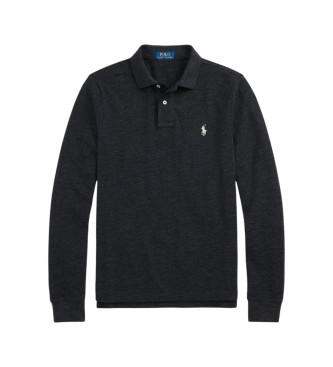 Polo Ralph Lauren Polo de piqué Slim Fit de manga larga negro