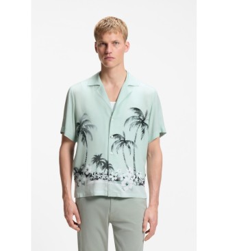 BOSS Camisa Regular fit con estampado turquesa
