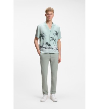 BOSS Camisa Regular fit con estampado turquesa