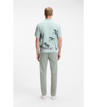 BOSS Camisa Regular fit con estampado turquesa