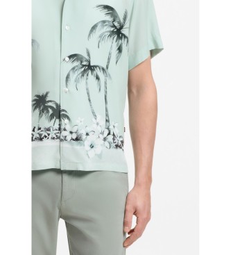 BOSS Camisa Regular fit con estampado turquesa