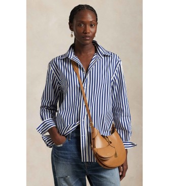 Polo Ralph Lauren Oversize-Hemd aus Baumwolle mit Streifen in Blau