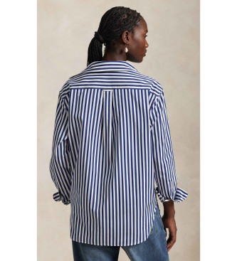 Polo Ralph Lauren Oversize-Hemd aus Baumwolle mit Streifen in Blau