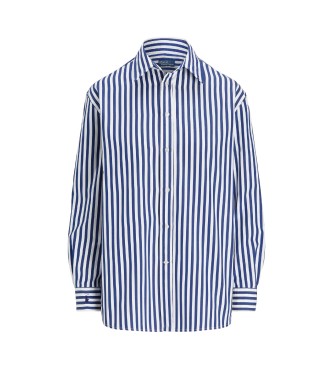 Polo Ralph Lauren Oversize-Hemd aus Baumwolle mit Streifen in Blau