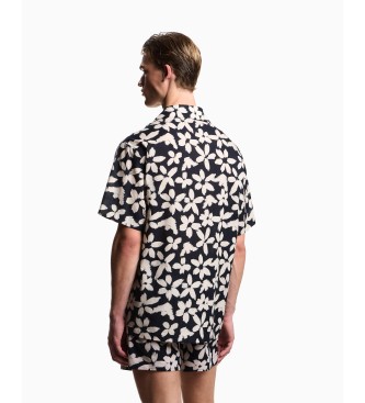 Emporio Armani Flower marineblå skjorte