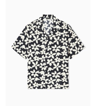 Emporio Armani Flower marineblå skjorte