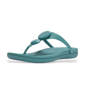 Fitflop Solay Glossy-Disc Toe sandalen groen