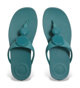 Fitflop Solay Glossy-Disc Toe sandalen groen