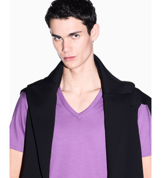 A|X Armani Exchange T-shirt Col V lilas