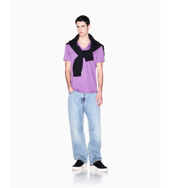 A|X Armani Exchange T-shirt Col V lilas