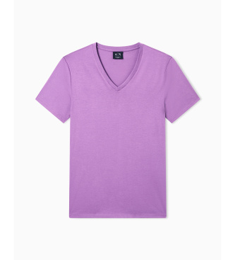 A|X Armani Exchange T-shirt Col V lilas
