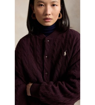Polo Ralph Lauren Veste en laine et cachemire grenat