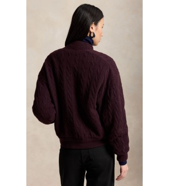 Polo Ralph Lauren Veste en laine et cachemire grenat