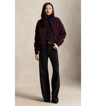 Polo Ralph Lauren Veste en laine et cachemire grenat