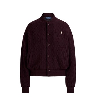 Polo Ralph Lauren Veste en laine et cachemire grenat