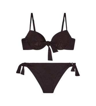 Emporio Armani Brown Jacquard Pattern Bikini
