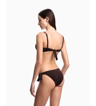 Emporio Armani Brown Jacquard Pattern Bikini