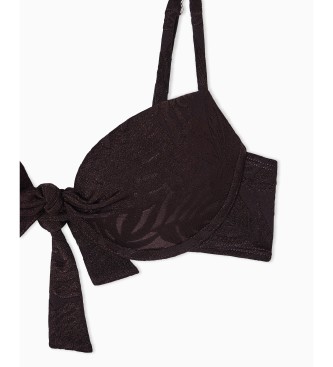 Emporio Armani Brown Jacquard Pattern Bikini