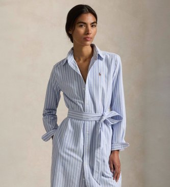 Polo Ralph Lauren Skjortekjole i bomuldsoxford blå