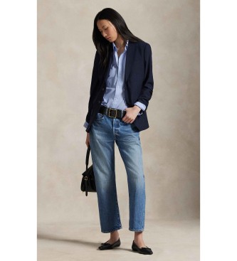 Polo Ralph Lauren Marineblauwe blazer van wol met elastaan