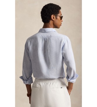 Polo Ralph Lauren Camicia di lino a righe Custom Fit blu