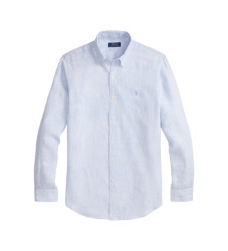 Polo Ralph Lauren Camicia di lino a righe Custom Fit blu