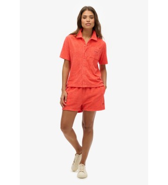 Superdry Country Club skjorte i frottéstof i koral