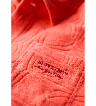 Superdry Country Club skjorte i frottéstof i koral
