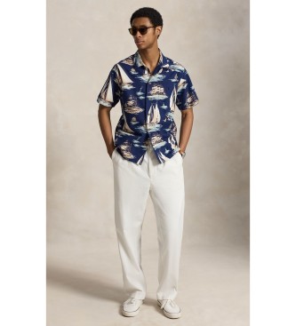 Polo Ralph Lauren Pantalone Beaton in cotone e lana blu navy