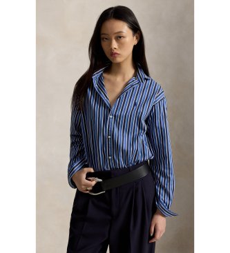 Polo Ralph Lauren Blå stribet bomuldsskjorte med Relaxed Fit