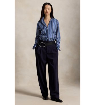 Polo Ralph Lauren Blå stribet bomuldsskjorte med Relaxed Fit