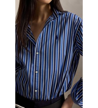 Polo Ralph Lauren Blå stribet bomuldsskjorte med Relaxed Fit