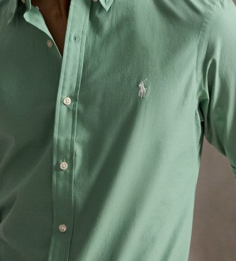 Polo Ralph Lauren Camisa Slim Fit de popelina elástica verde