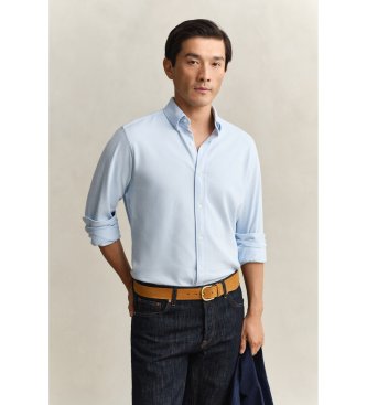Gant Blue Regular Fit Stretch Piqué Knit Shirt