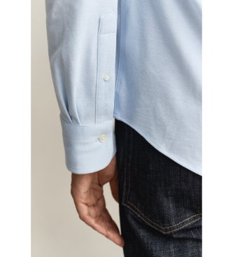 Gant Blue Regular Fit Stretch Piqué Knit Shirt