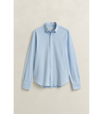 Gant Blue Regular Fit Stretch Piqué Knit Shirt