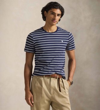 Polo Ralph Lauren Mehka bombažna majica z mornarsko modrimi črtami