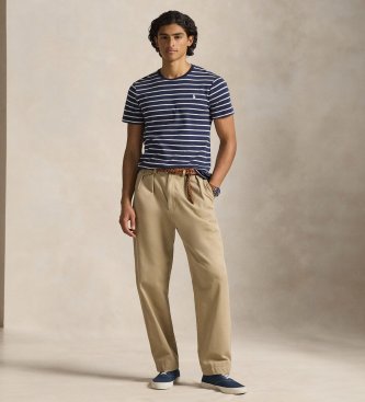 Polo Ralph Lauren Mehka bombažna majica z mornarsko modrimi črtami