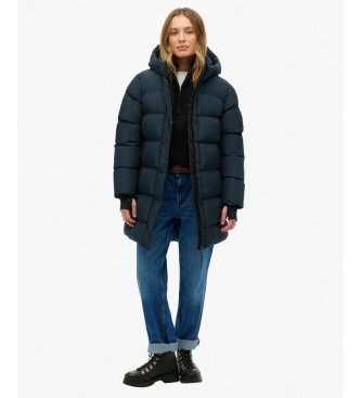 Superdry Hooded Sports Puffer Jacke marineblau